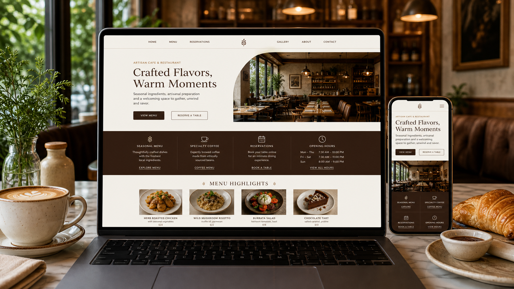 Cafe / Restaurant Website preview