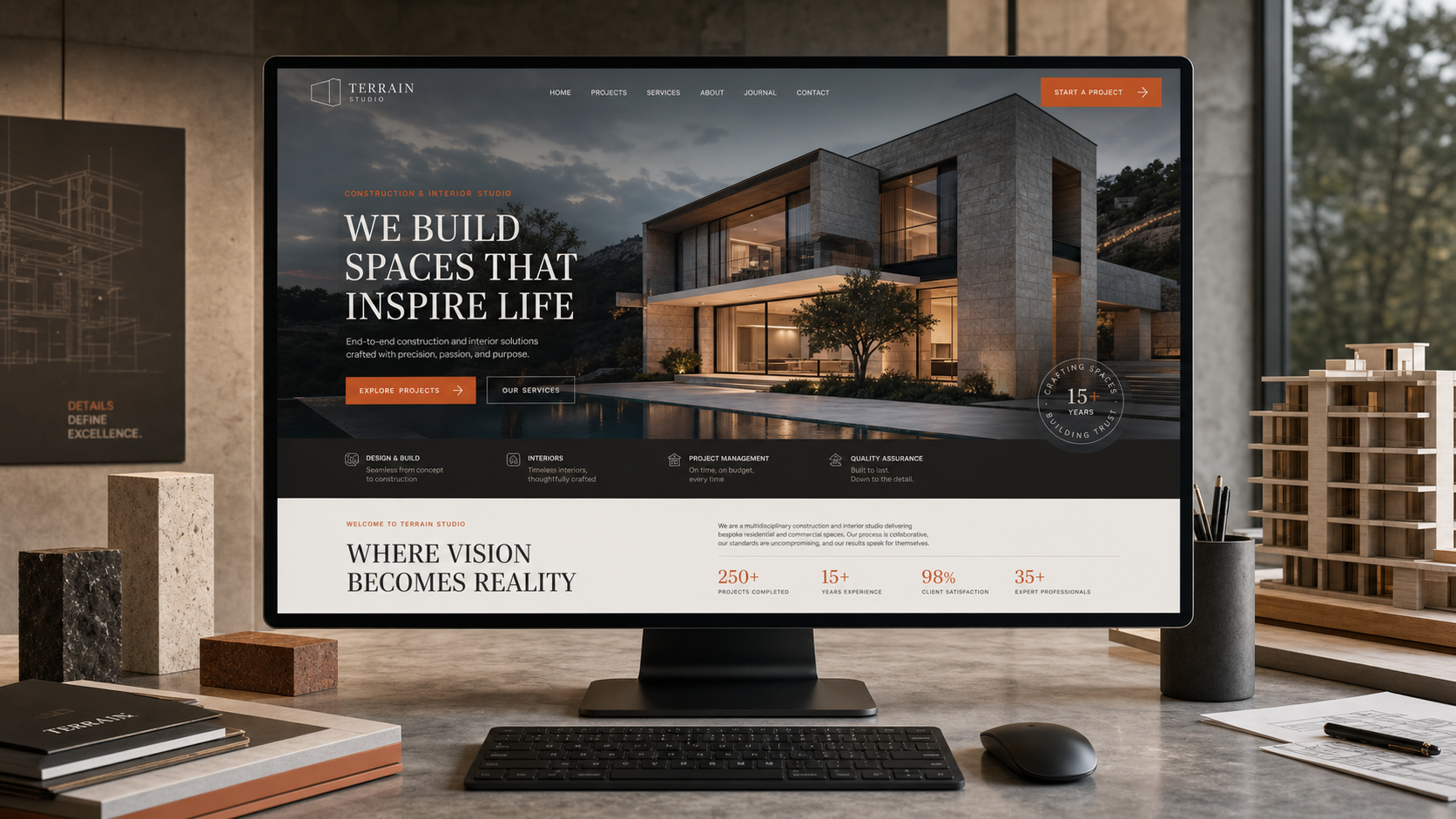 Premium construction and interior design website